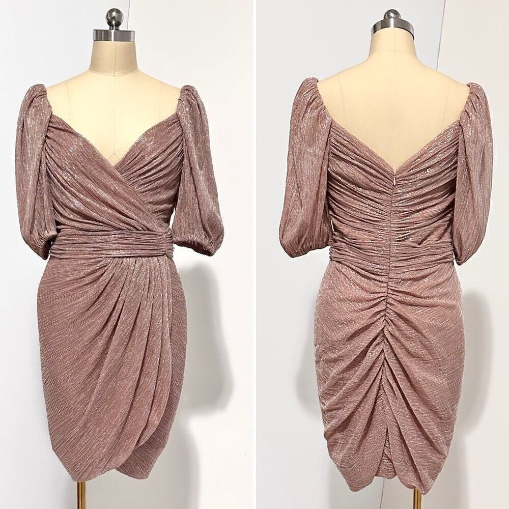 Jonathan Simkhai Shimmer Nina Plisse Mini Dress Sz 6 Fairy Coquette Ballet Party